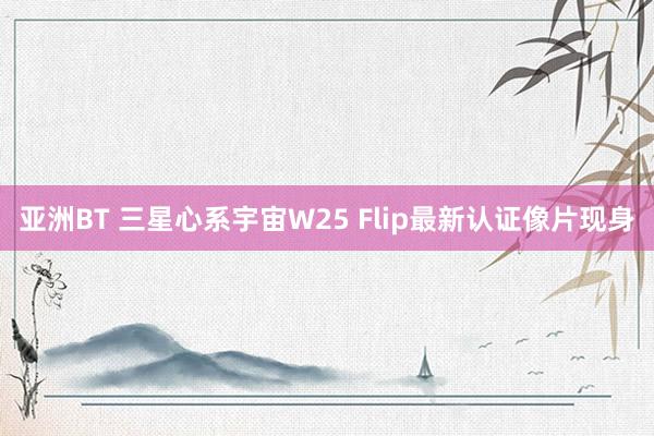 亚洲BT 三星心系宇宙W25 Flip最新认证像片现身