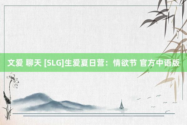 文爱 聊天 [SLG]生爱夏日营：情欲节 官方中语版