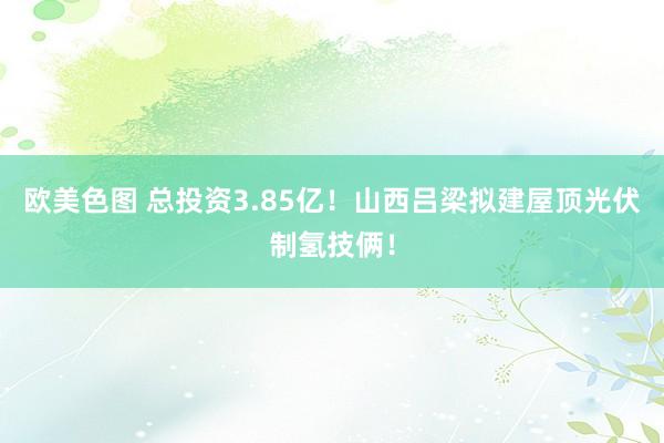 欧美色图 总投资3.85亿！山西吕梁拟建屋顶光伏制氢技俩！